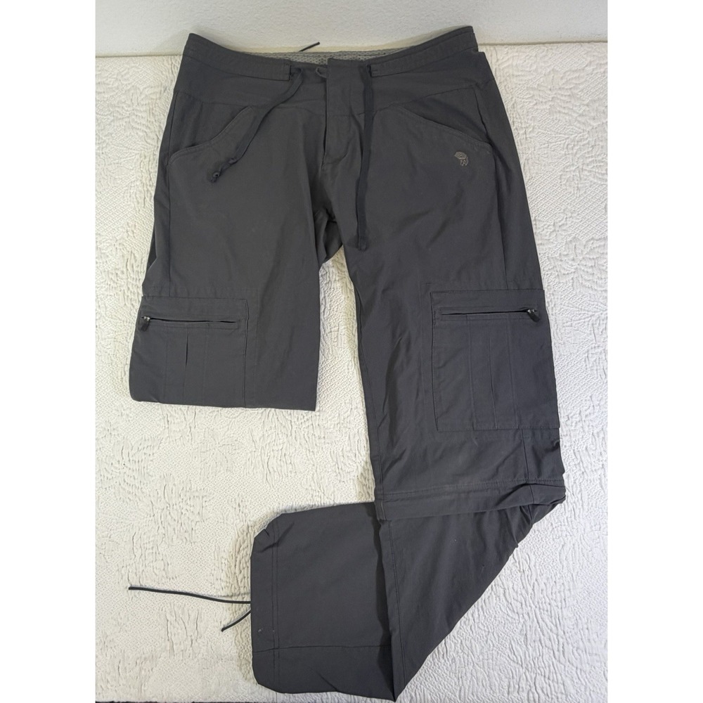 Mountain Hardwear Zip Off Pants Womens 8 32 Long Gray Hiking Convertible Nylon